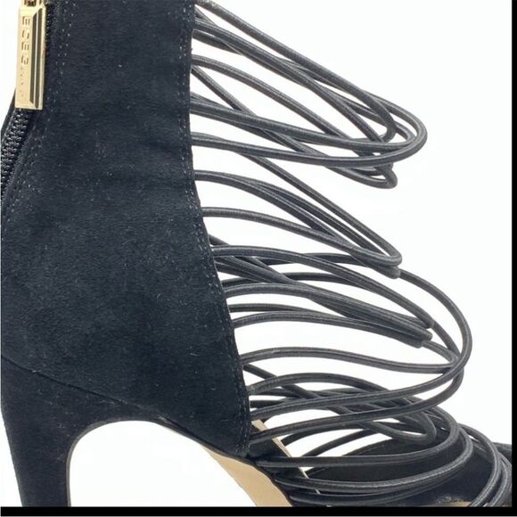 BCBGeneration Caliko Suede Back Zipper Strappy Cage Shoes - Picture 14 of 15